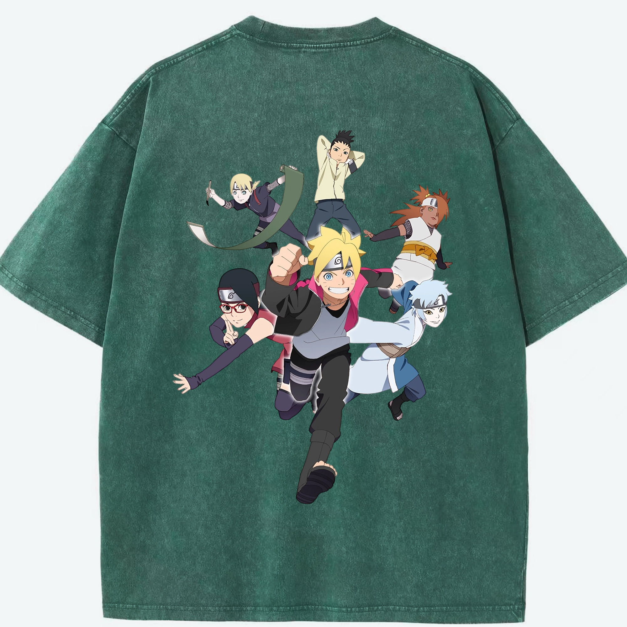 （画像用） NARUTO -ナルト- うずまき ボルト Uzumaki Boruto 綿100% ヴィンテージ風 半袖Tシャツ（背面プリント）